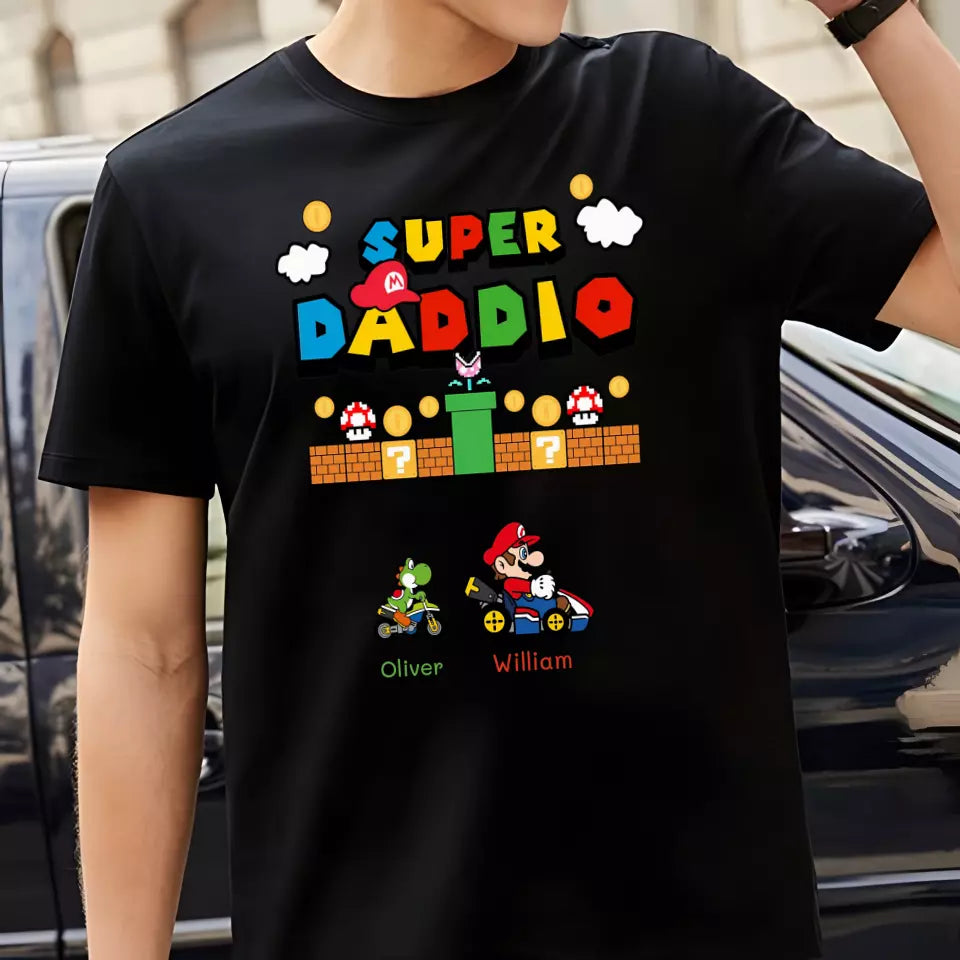 Personalized T-Shirt SUPER DADDIO, Black